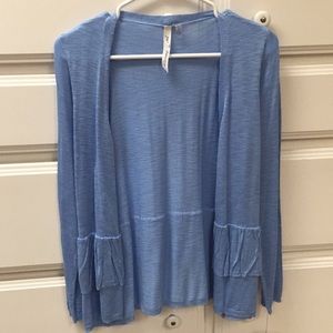 Blue open front lightweight cardigan in size PL